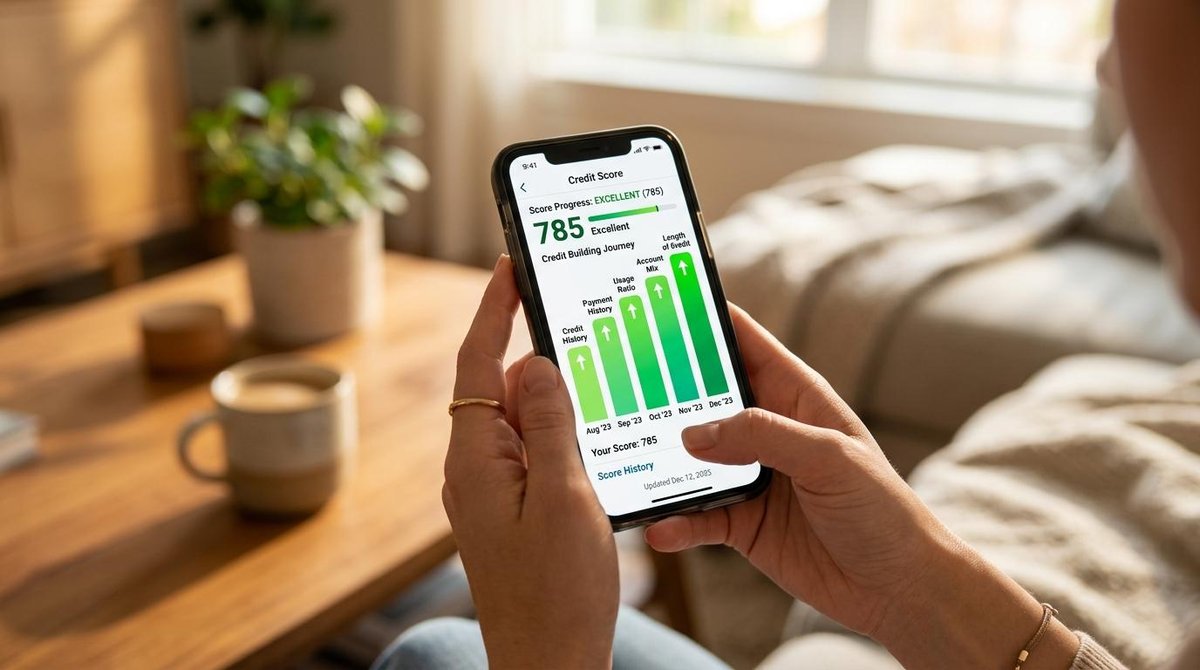 Quanto posso pegar emprestado pela primeira vez e o que influencia esse valor 3 Pessoa analisando o score de crédito pessoal no aplicativo do banco